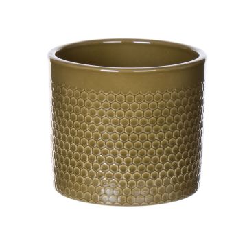 Kruka CINZIA i keramik, prickmönster, khaki, 12,3cm, Ø13,5cm Kruka CINZIA i keramik, prickmönster, khaki, 12,3cm, Ø13,5cm