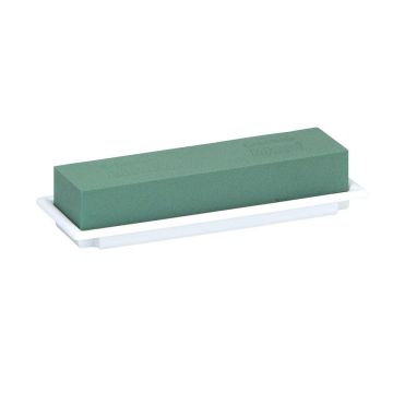OASIS® våtsteckskum rektangulär för blomsterarrangemang, i skål av papperskomposit, vit-grön, 25x9x5cm OASIS® våtsteckskum rektangulär för blomsterarrangemang, i skål av papperskomposit, vit-grön, 25x9x5cm