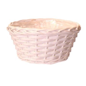 Planteringskorg NAZARIO, vit, 12cm, Ø24cm