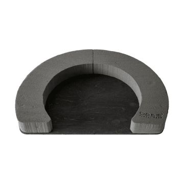 OASIS® Black Ideal våtsteckningsmassa, öppen krans, Bioline träunderlag, svart, 5cm, Ø40cm