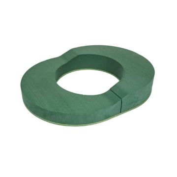 OASIS® våtsteckskum urnring, sorgfloristik, Bioline träunderlag, grönt, 45x35cm