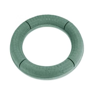 OASIS® våtsticksvamp för krans, EcoBase-botten av hårdskum, trådgaller, grön, 9cm, Ø52cm