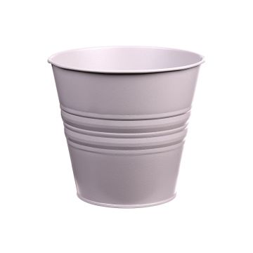 Rund zinkkruka MICOLATO med räfflor, taupe, 12cm, Ø13,5cm