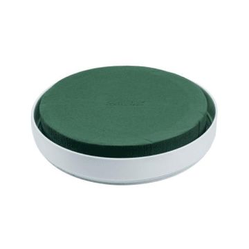 OASIS® Rund våtsteckskumskål för blomsterarrangemang, i plastskål, grön-vit, 4cm, Ø20cm OASIS® Rund våtsteckskumskål för blomsterarrangemang, i plastskål, grön-vit, 4cm, Ø20cm