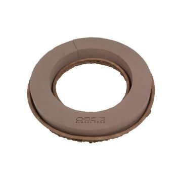 OASIS® våtsteckmassa krans, NatureSource 20 % biobaserade råvaror, Biolit-skål av återvunnet papper, brun, 6cm, Ø44,5cm
