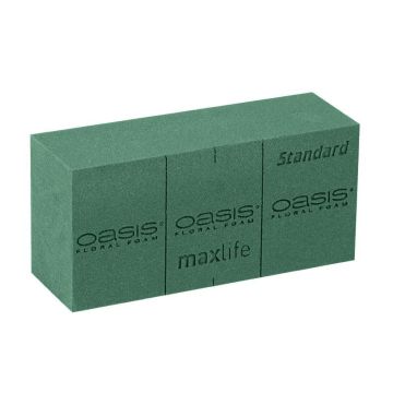 OASIS® Standard Maxlife våtsticksmassa i block med skärlinjer, grön, 23x11x7,5cm OASIS® Standard Maxlife våtsticksmassa i block med skärlinjer, grön, 23x11x7,5cm