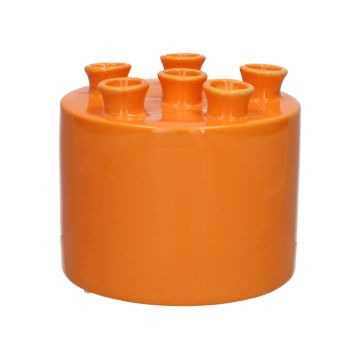 Blomvas VIVIANNE med 6 öppningar, dolomit, orange, 14,3cm, Ø17cm