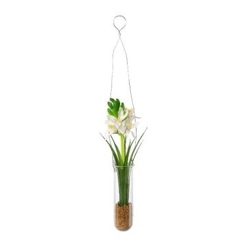 Konstgjord hyacintbukett FRUKE i hängvas, krämfärgad, 35cm Konstgjord hyacintbukett FRUKE i hängvas, krämfärgad, 35cm