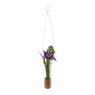 Konstgjord hyacintbukett FRUKE i hängvas, lila, 35cm Konstgjord hyacintbukett FRUKE i hängvas, lila, 35cm