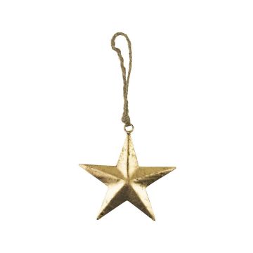 Stjärnformad hänge DORANA av metall, upphängningsrep, guld, Ø12cm Stjärnformad hänge DORANA av metall, upphängningsrep, guld, Ø12cm