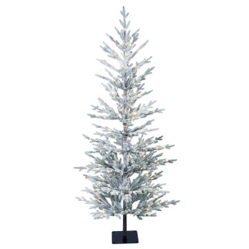 Konstgjord gran LILLESAND SPEED DELUXE, snöklädd, LED-belysning, 150cm, Ø65cm
