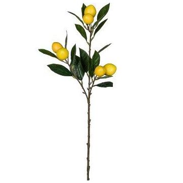 Konstgjord citrongren ADRIANNA med frukter, gul, 70cm