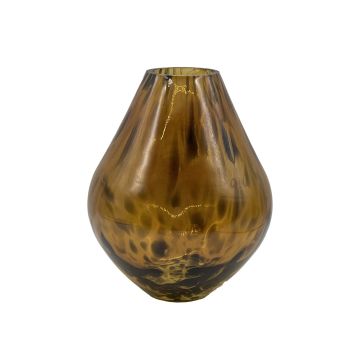 Blomvas RUSSELL, glas, rund, leopardmönster, brun-klar, 22cm, Ø17cm Blomvas RUSSELL, glas, rund, leopardmönster, brun-klar, 22cm, Ø17cm
