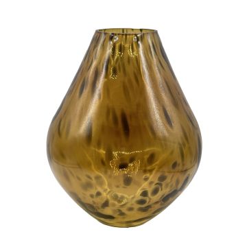 Blomvas RUSSELL, glas, rund, leopardmönster, brun-klar, 28cm, Ø23cm Blomvas RUSSELL, glas, rund, leopardmönster, brun-klar, 28cm, Ø23cm