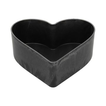 Dekorativ skål i form av ett hjärta, HAVIN, av plast, svart, 26x24x7,5cm