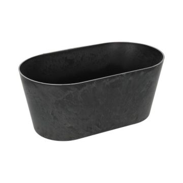 Oval planteringsskål LIMANI av plast, svart, 20x10x10,8cm Oval planteringsskål LIMANI av plast, svart, 20x10x10,8cm