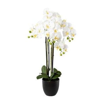 Konstgjord Phalaenopsis-orkidé UKERNA i kruka av harts, vit, 85cm Konstgjord Phalaenopsis-orkidé UKERNA i kruka av harts, vit, 85cm