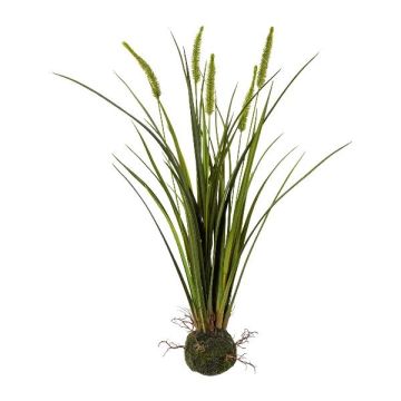 Konstgräs kinesiskt vass MILNO, jordklump, ax, rötter, grönt, 65cm Konstgräs kinesiskt vass MILNO, jordklump, ax, rötter, grönt, 65cm