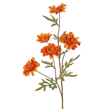 Dekorativ gren med krysantemum PRUDENCE, Eco Collection, orange-gul, 75cm, Ø5-6,5cm