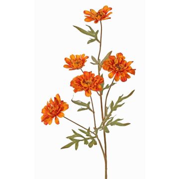 Dekorativ gren med krysantemum PRUDENCE, Eco Collection, orange-gul, 75cm, Ø5-6,5cm