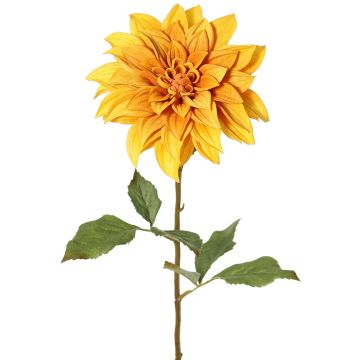 Konstgjord dahlia PHILLIPPA, Eco Collection, gul-orange, 65cm, Ø15cm
