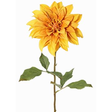 Konstgjord dahlia PHILLIPPA, Eco Collection, gul-orange, 65cm, Ø15cm