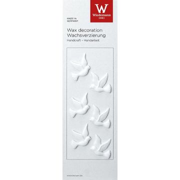 Vaxornament duvpar ARIANNA, 3 par, vitt, 2,5x2cm Vaxornament duvpar ARIANNA, 3 par, vitt, 2,5x2cm
