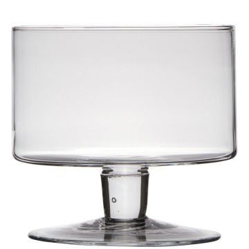 Glasskål CORIE EARTH på fot, klar, 18cm, Ø19cm Glasskål CORIE EARTH på fot, klar, 18cm, Ø19cm