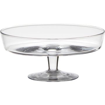 Serveringsskål i glas MICK på fot, transparen, 10cm, Ø24,5cm Serveringsskål i glas MICK på fot, transparen, 10cm, Ø24,5cm