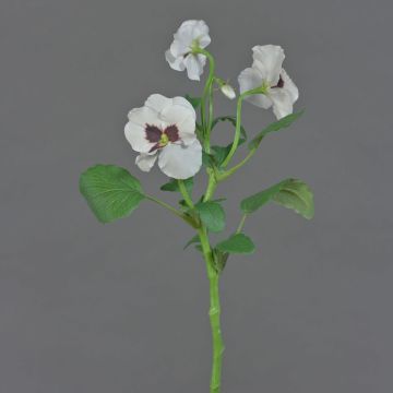 Dekorativ kvist med penséer SIANIE, vit-vinröd, 35cm, Ø5-6,5cm Dekorativ kvist med penséer SIANIE, vit-vinröd, 35cm, Ø5-6,5cm
