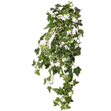 Konstgjord murgröna, hängande, ARJANA, med stödpinne, svårantändlig, grön-vit, 75cm