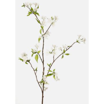 Dekorativ päronblomkvist CLIVE, blommor, vit, 115cm