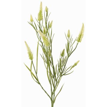 Dekorativ kvist klöver, konstgjord EUTIN med blommor, vitgrön, 80cm, Ø1,5-2cm
