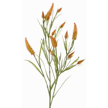 Dekorativ kvist, konstgjord klöver EUTIN med blommor, orange-grön, 80cm, Ø1,5-2cm