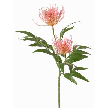 Konstgjord växt, gren, silverfärgad VULKINTA med blommor, rosa, 75cm, Ø9-11cm