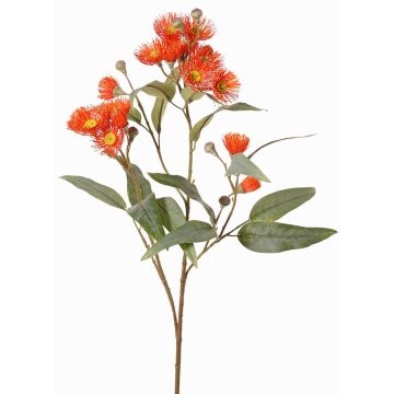 Konstgjord eukalyptusgren WANARA med blommor, orange, 100cm, Ø2-6cm Konstgjord eukalyptusgren WANARA med blommor, orange, 100cm, Ø2-6cm
