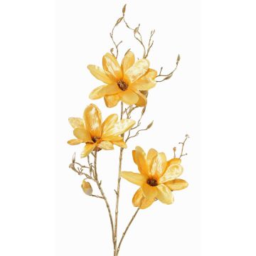 Konstgjord sammetmagnoliagren LEAFY, gul-guld, 115cm Konstgjord sammetmagnoliagren LEAFY, gul-guld, 115cm