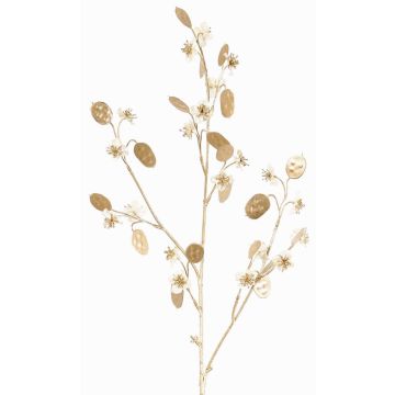 Konstgjord satin-lunaria-gren PINDUS med blommor, vit-guld, 85cm Konstgjord satin-lunaria-gren PINDUS med blommor, vit-guld, 85cm
