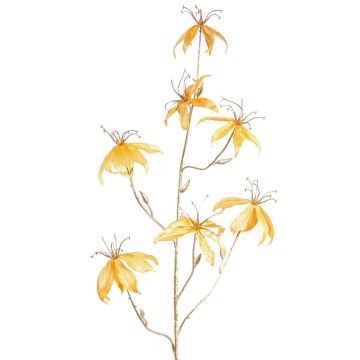 Sammet, Gloriosa-dekorationsgren NESTOS, gul-guld, 110cm Sammet, Gloriosa-dekorationsgren NESTOS, gul-guld, 110cm