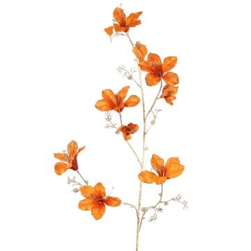 Dekorativt sammet-bauhinia-gren GAZERA, orange-guld, 115cm Dekorativt sammet-bauhinia-gren GAZERA, orange-guld, 115cm