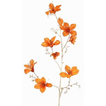 Dekorativt sammet-bauhinia-gren GAZERA, orange-guld, 115cm
