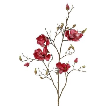 Sammet, konstgjord magnoliagren JACKA, cerise, 105cm