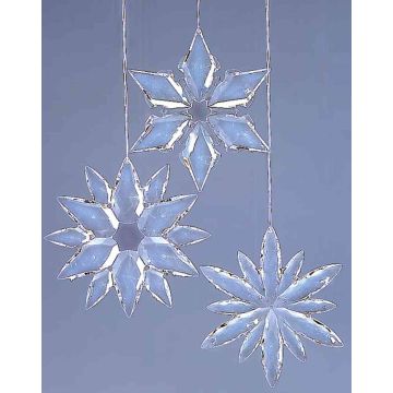 Akryl-snöflinga-hängare WOLFGANG, 3 stycken, transparent, Ø11-12cm Akryl-snöflinga-hängare WOLFGANG, 3 stycken, transparent, Ø11-12cm