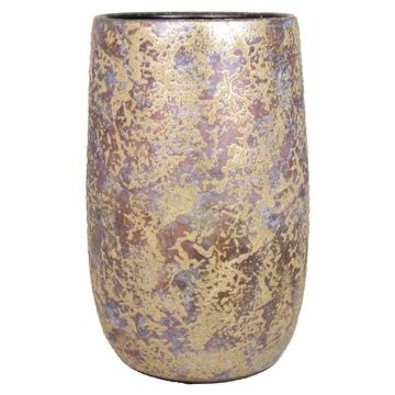 Vintage blomvas MAGO i keramik, sliten look, guld, 30cm, Ø19cm Vintage blomvas MAGO i keramik, sliten look, guld, 30cm, Ø19cm