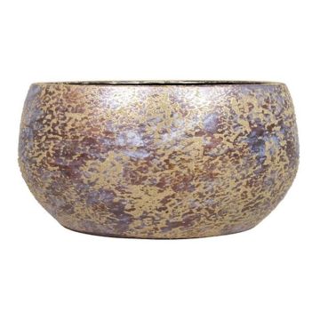 Vintage planteringsskål MAGO i keramik, sliten look, guld, 14cm, Ø29cm Vintage planteringsskål MAGO i keramik, sliten look, guld, 14cm, Ø29cm