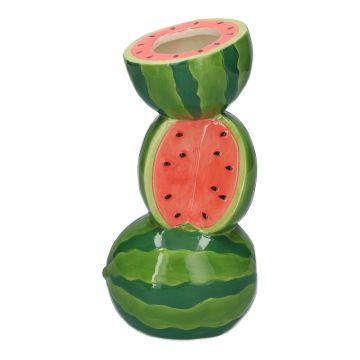 Enkelblomsvas i form av vattenmelon TILLAS i keramik, röd-grön-blå, 11,7x10x21cm Enkelblomsvas i form av vattenmelon TILLAS i keramik, röd-grön-blå, 11,7x10x21cm