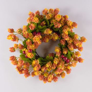Konstgjord humlekrans MABILA med ilexbär, orange, Ø40cm Konstgjord humlekrans MABILA med ilexbär, orange, Ø40cm
