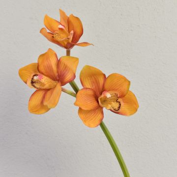 Konstgjord blomkvist, Cymbidium-orkidé SERAPHINA, orange-gul, 45cm, Ø10-13cm Konstgjord blomkvist, Cymbidium-orkidé SERAPHINA, orange-gul, 45cm, Ø10-13cm