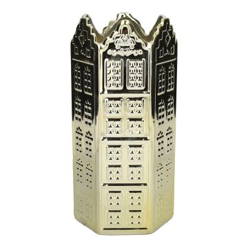 Bordsvas i husform CASITA, guld, 12,5x11,2x25,2cm Bordsvas i husform CASITA, guld, 12,5x11,2x25,2cm