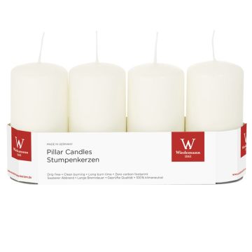 Adventskrans med blockljus JENARO, 4 st, elfenben, 10cm, Ø5cm, 23 timmar - Tillverkad i Tyskland Adventskrans med blockljus JENARO, 4 st, elfenben, 10cm, Ø5cm, 23 timmar - Tillverkad i Tyskland